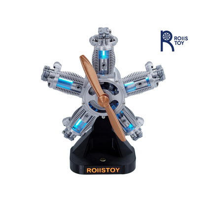 5-Cylinder Radial Engine Building Set Mini Military Plane Engine Model Kit That Runs Compatible with WW2 Blocks DIY Assembly STE