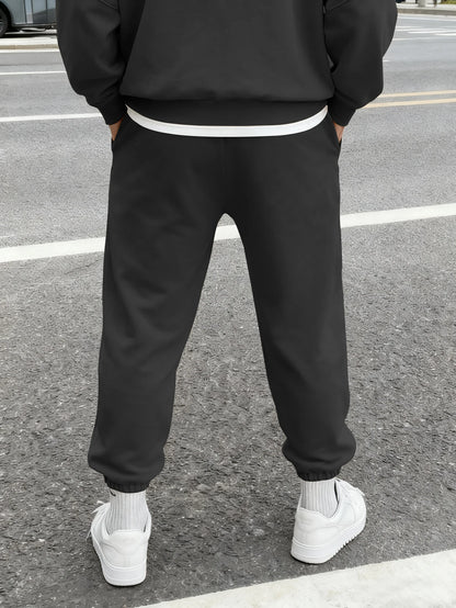 Men's Harajuku Sakura Cherry Blossom Japanese Kanji Print Sweatpants Elastic Waist Soft Daily Street Hip Hop Joggers