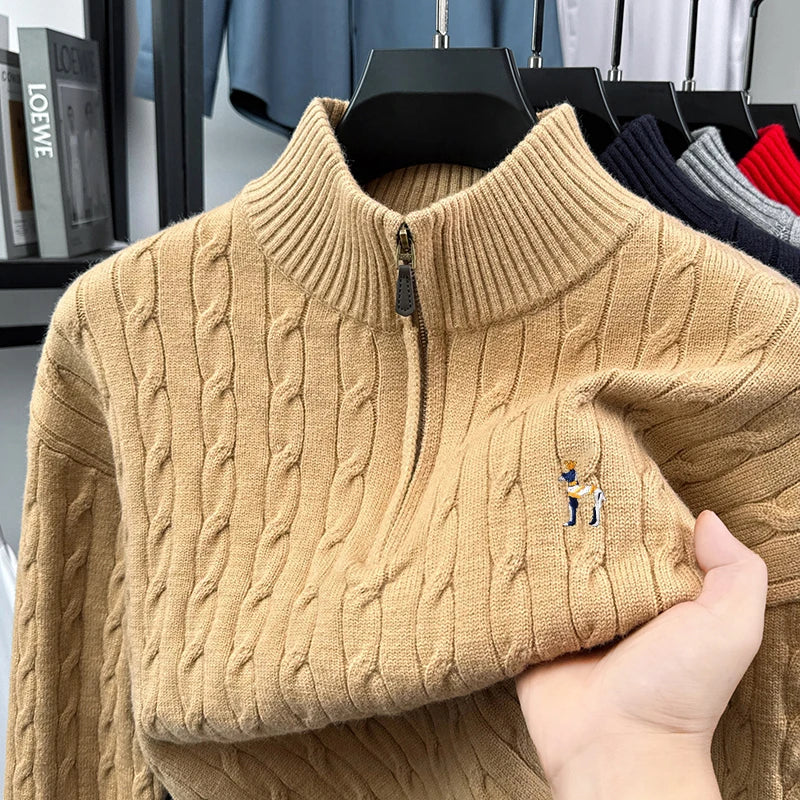 2025Autumn and Winter New Fashion Brand Men and Women Same Style Couple Shirt Fried Dough Twists Embroidery Dog Logo Top Sweater