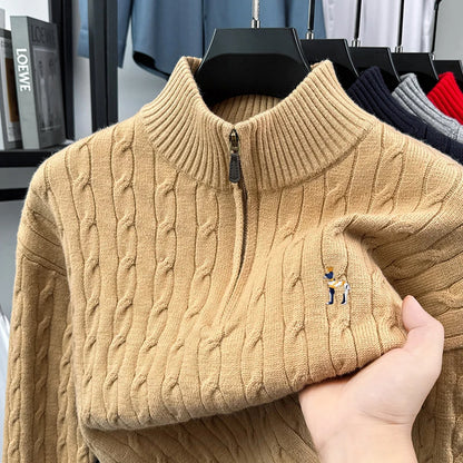 2025Autumn and Winter New Fashion Brand Men and Women Same Style Couple Shirt Fried Dough Twists Embroidery Dog Logo Top Sweater