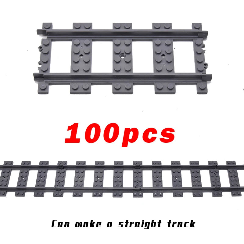 MOC City Bricks Train Flexible Construction Parts Railway Curve Track R104 Building Blocks Model Accessories Compatible 53401