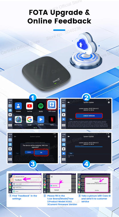 2026 CarlinKit Smart CarPlay Ai Box Android 13 Support Netflix YouTube Split Screen Wireless Android Auto & CarPlay Smart TV Box