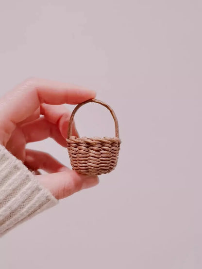 Dollhouse Handmade Mini Furniture Fruit Basket Vegetable Basket Food Play Model House Dollhouse Scene Kitchen Accessories
