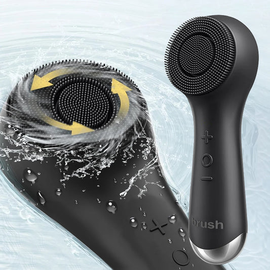 360 ° rotating facial cleaner, silicone facial cleansing brush with dual modes of rotation and vibration, blackhead cleaner