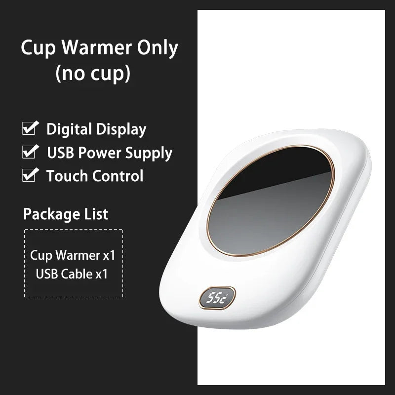 USB Coffee Mug Warmer 3 Temperature Settings Beverage Cup Warmer for Cocoa Tea Water Milk for Home Office Desk Use Heating Plate