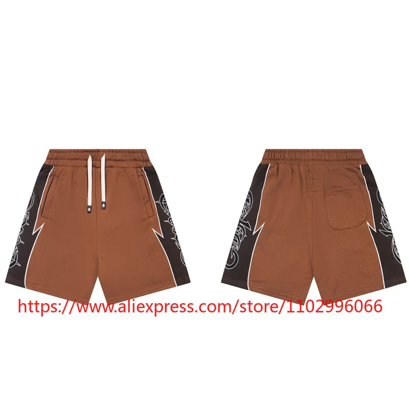 Real Photo Men's High Quality GOD High Street SPEED Shorts Streetwear Elastic Waist Drawstring Casual Sports Pants in Stock