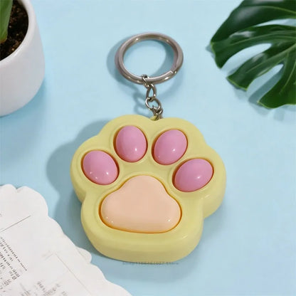 New Cat Kawaii Claw Pop It Fidget Toy Keychain Color Matching Push Bubble Anti-anxiety Squeeze Pendant Portable Mini Sensory Toy