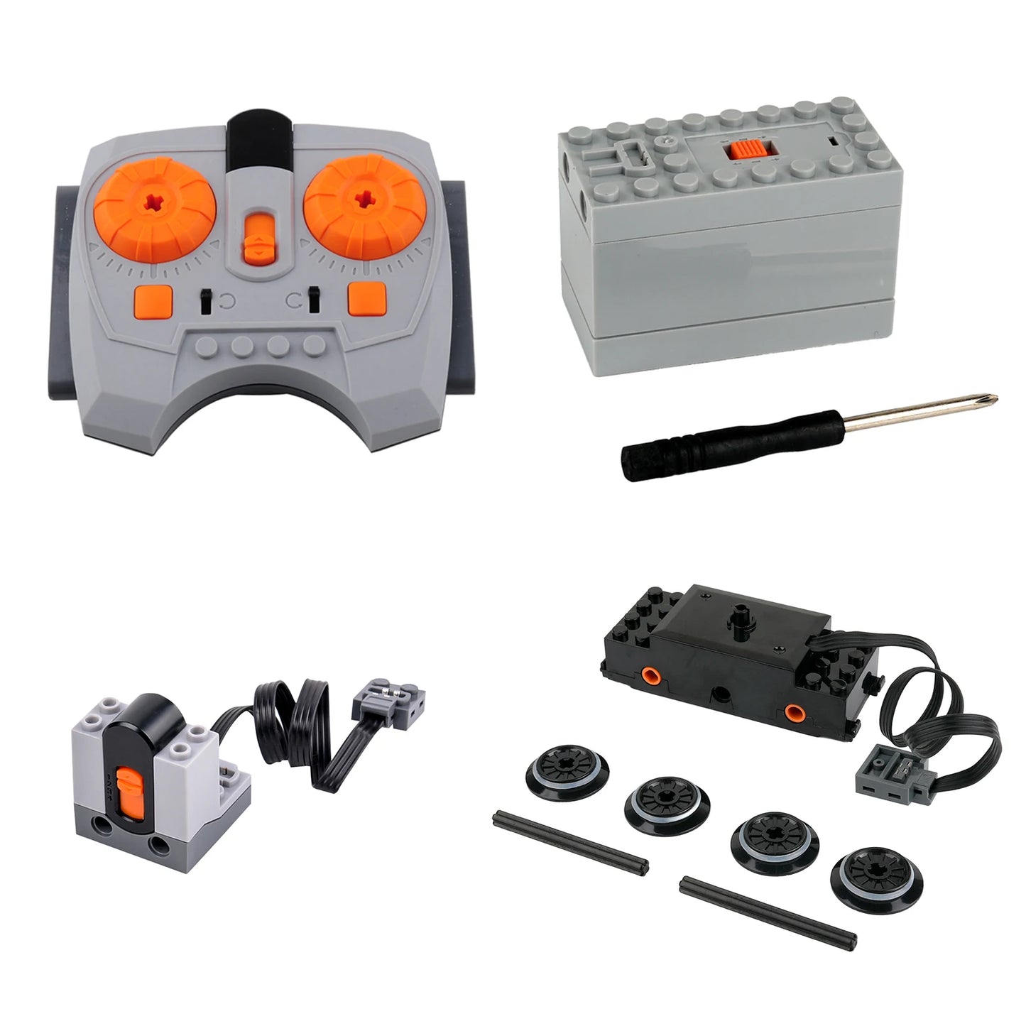 MOC Power Functions Part Building Blocks Train Track Motor Battery Box Infrared Remote Control Receiver M-motor for Legoeds