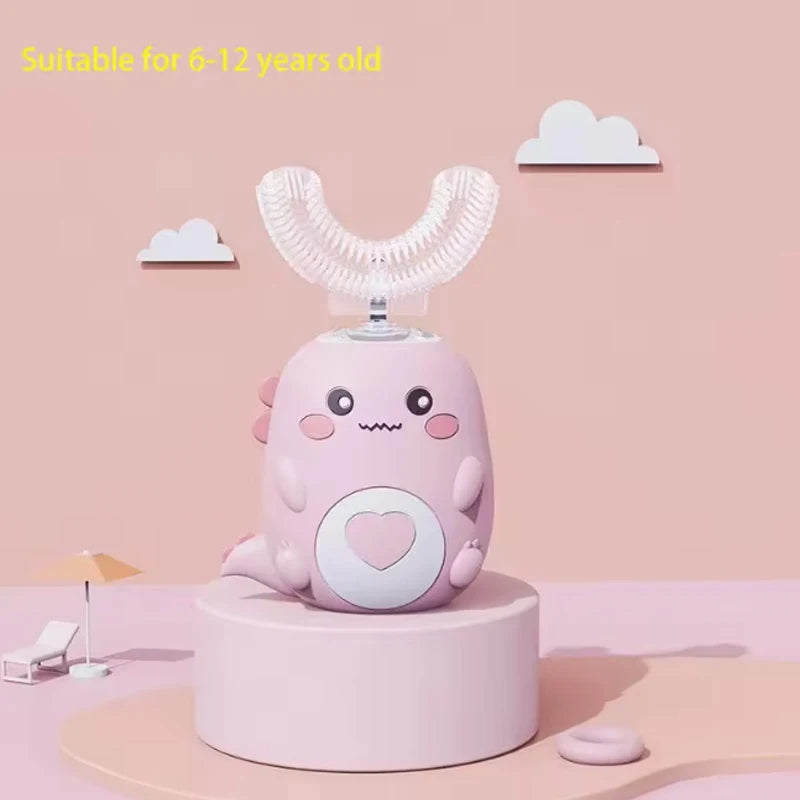 Children'S Electric Toothbrush Food Grade Silicone Oral 360 Degree Automatic Usb Charging Smart Children'S Toothbrush U-Shaped