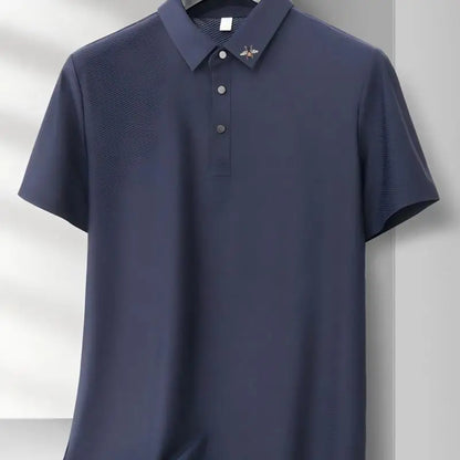Luxury Men Short-Sleeved Polo Shirt Lapel Button Slit Hem Embroidery Designer Edition Korean-Style Leisure Fashion Men'sClothing