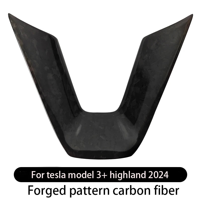 Steering Wheel Patch for Tesla Model 3+ Real Carbon Fiber Steering Wheel U-shaped Protective Cover 2025 New Model 3/Y Highland