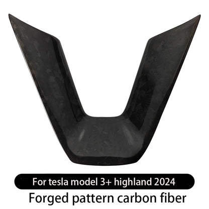 Steering Wheel Patch for Tesla Model 3+ Real Carbon Fiber Steering Wheel U-shaped Protective Cover 2025 New Model 3/Y Highland