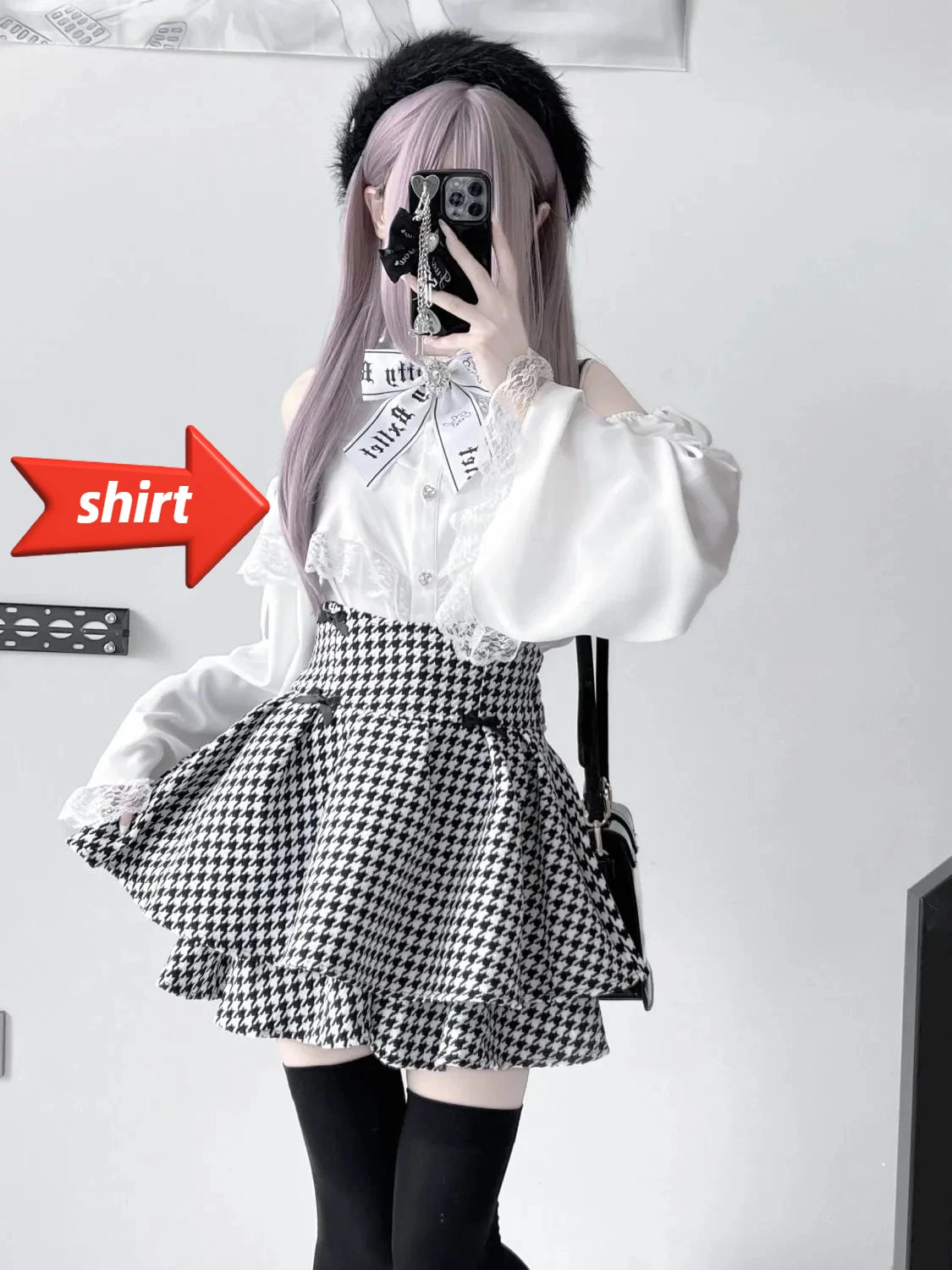 Jirai Kei Lolita Blouse Kawaii Top Women Cute Japanese Style Shirt with Bow Y2K Elegant Long Sleeve Sweet Casual Aesthetic Tops