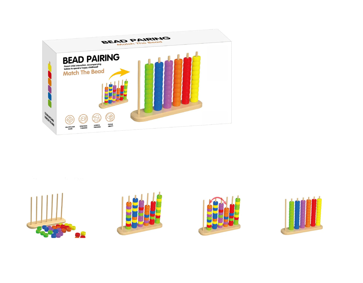 3D Four-in-a-Row Four-Checkers Board Game for Kids Educational Puzzle Toy Classic Strategy Brain Teaser Multiplayer Wooden Box S