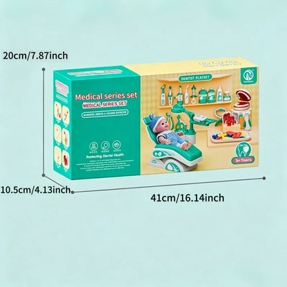 Kids Dental Pretend Play Set Simulation Dentist Chair Medical Role‑play Toys for Girls Boys Birthday Gift