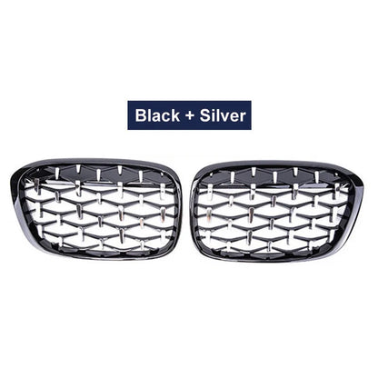 Front Kidney Car Diamond Racing Grilles For BMW X1 F48 F49 2016-2019 Meteor Style Parts AUTO Accessories