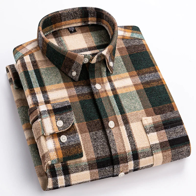 New in Shirt Plus Size 7XL 100% Cotton Long-Sleeve Shirts for Men Slim Fit Casual Plain Shirt Soft Keroan Designer Plaid Clothin