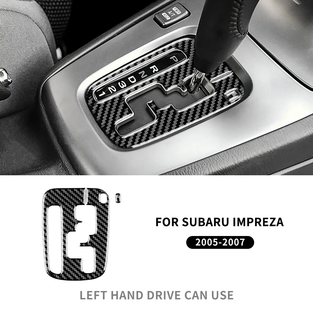 Real Soft Carbon Fiber Sticker For Subaru Impreza 2005 2006 2007 Gear Shift Panel Outlet Vent CD Frame Interior Accessories