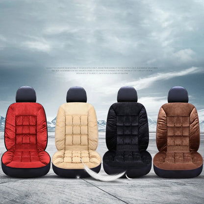 New Winter Luxury Car Seat Cushion 2025 Plush Plaid Thickening Warm Suv Universal Front Single Seat Cover Comfortable Breathable
