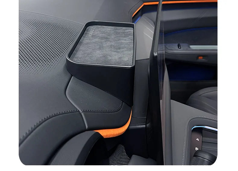 For Zeekr 001 2024 Storage Box Behind The Central Control Screen Navigation Screen Storage Alcantara suede Car Accessories