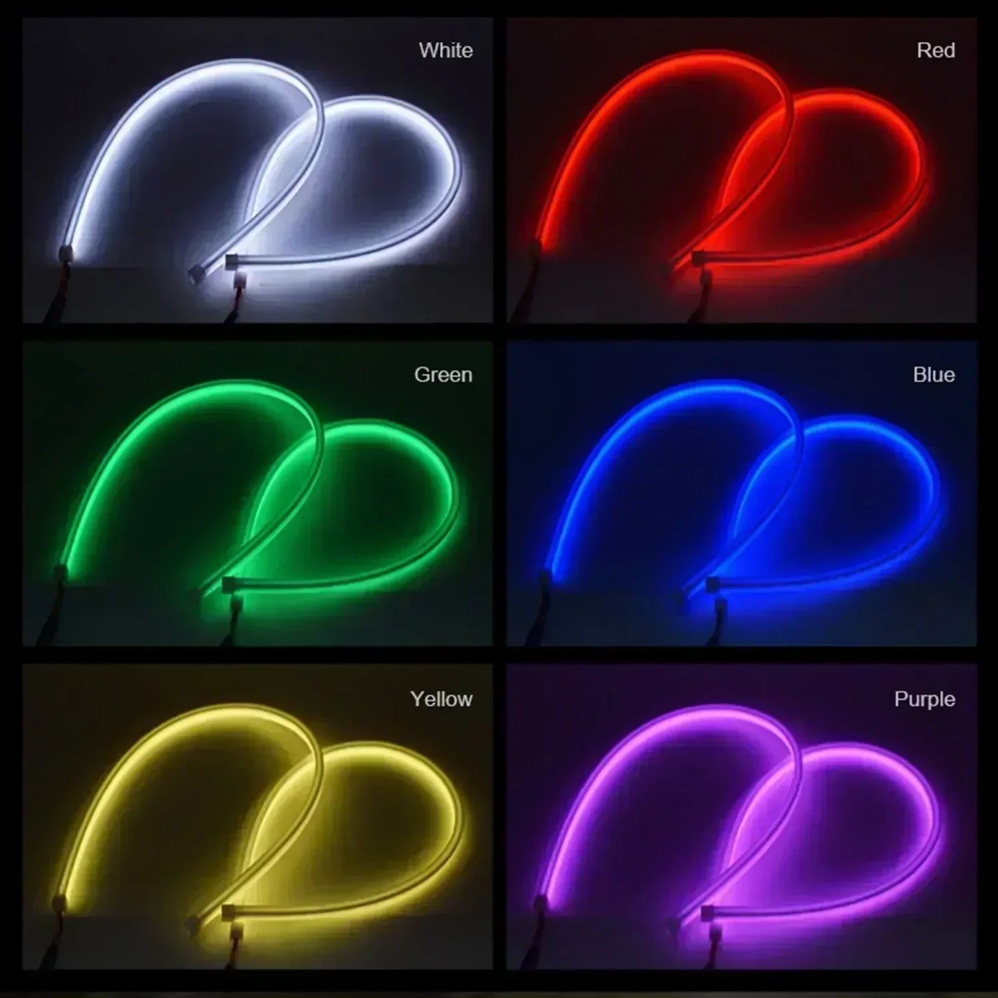 12V DRL Car LED Daytime Running Light APP Control Flexible RGB Symphony Flowing Turn Signal Strip Headlight Decorative Lamp