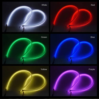 12V DRL Car LED Daytime Running Light APP Control Flexible RGB Symphony Flowing Turn Signal Strip Headlight Decorative Lamp