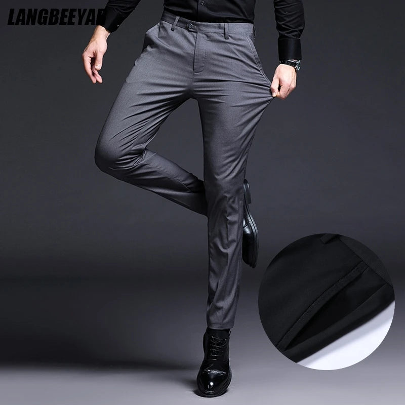 Top Grade New Brand Casual Fashion Business Suit Pant Office Trousers For Men Dress Pants Straight Trousers Men's Clothing