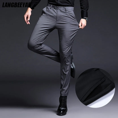 Top Grade New Brand Casual Fashion Business Suit Pant Office Trousers For Men Dress Pants Straight Trousers Men's Clothing