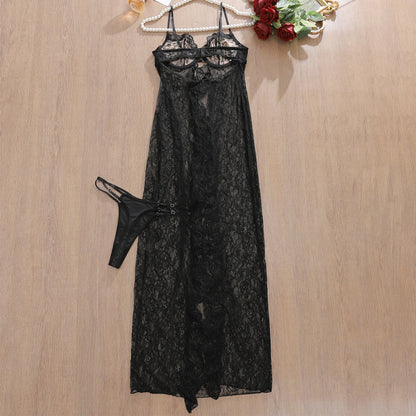 2025 New Sexy Fashion Leopard Print Bra Camisole Vest see-through Lace Hem Erotic Lingerie Panties two-piece Set