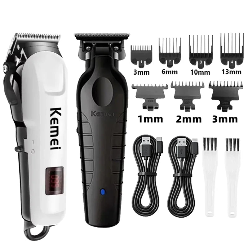 Kemei Km-809A Km-2299 Km-T95 Professional Barber Cordless Electric Hair Clippers USB Rechargeable Trimmers Hair Cutting Machine