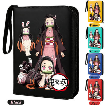400pcs Anime Demon Slayer Zipper Card Album Book Collection Card Storage Folder Hold Tanjiro Game Cards Binder Holder Protector