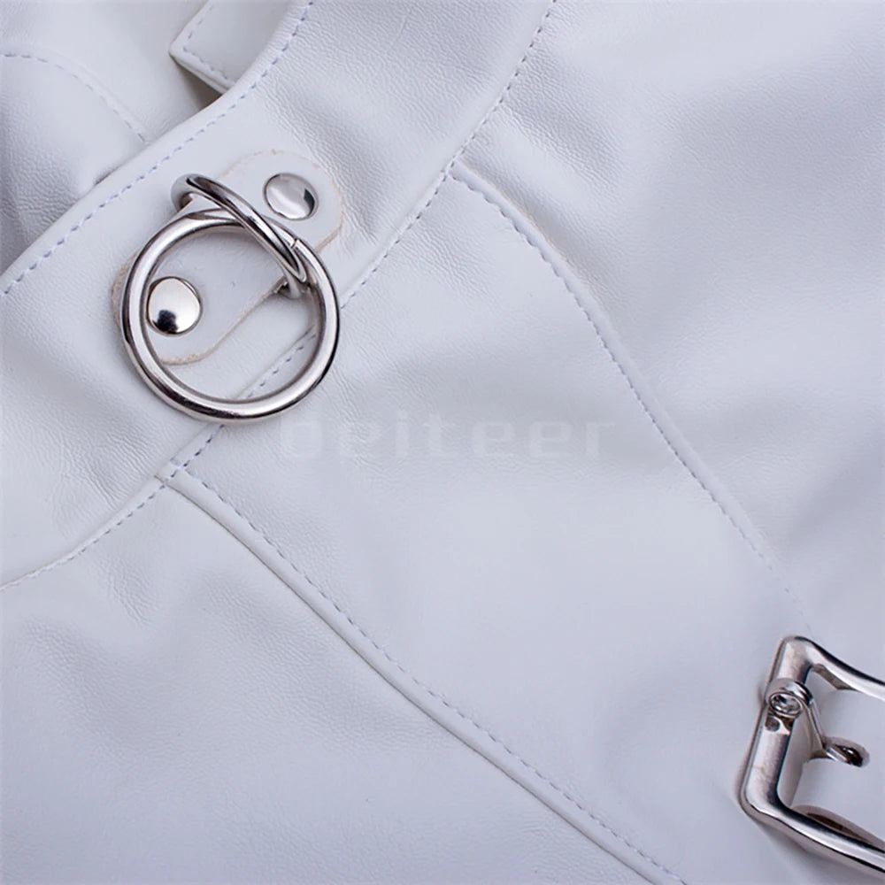 SM Games Bondage Straight Jacket Harness,Slave Role Gimp Costumes Sextoys BDSM Leather Lingerie Straitjacket with Crotch Strap