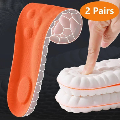 4D Massage Shoes Insoles Super Soft Latex Sports Insole for Feet Running Basket Shoe Sole Arch Support Orthopedic Inserts Unisex