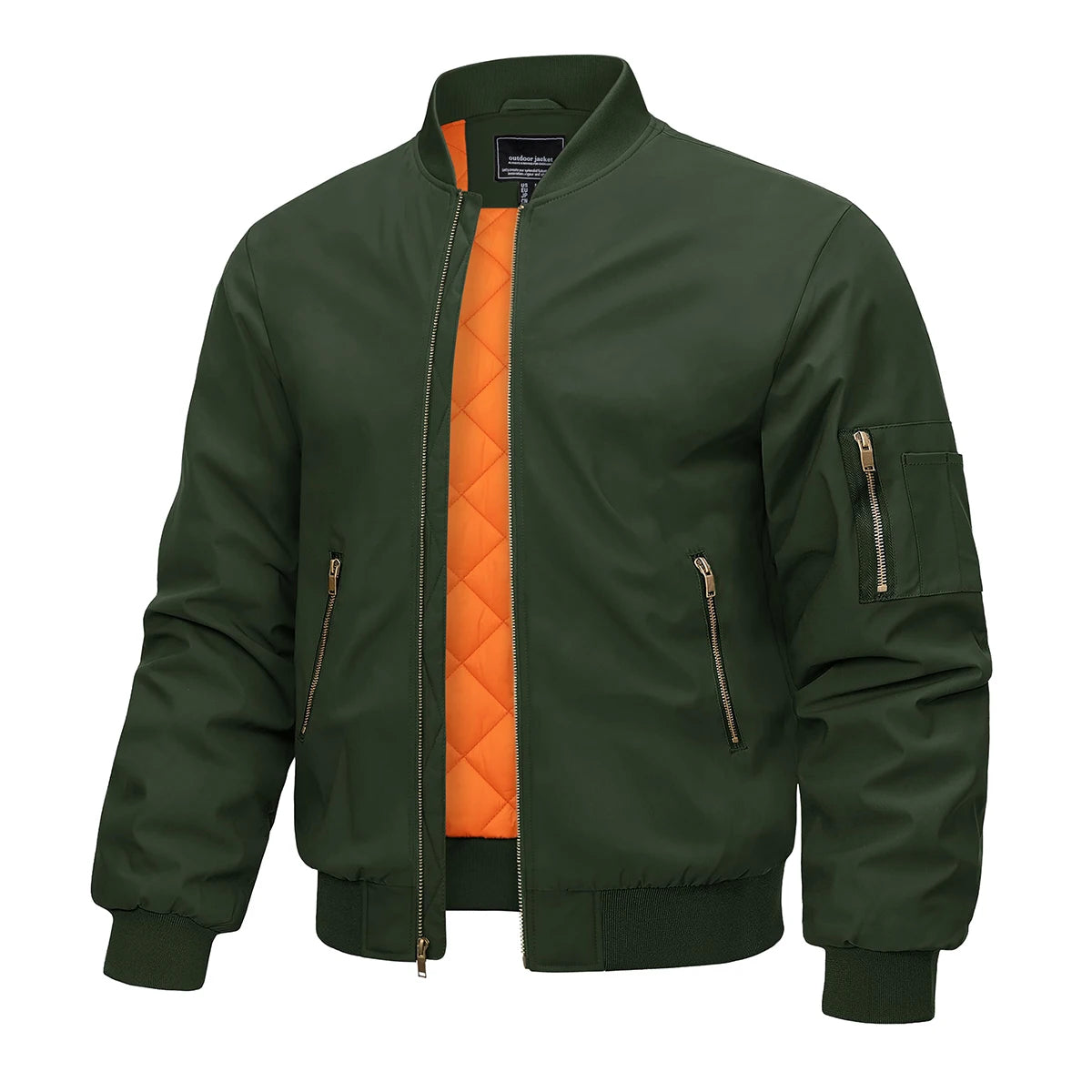 MAGCOMSEN Bomber Jacket Men Warm Zip Up Winter Padded Coat Casual Baseball Jackets Pilot Windbreaker Varsity Jackets