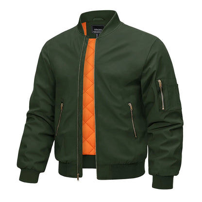 MAGCOMSEN Bomber Jacket Men Warm Zip Up Winter Padded Coat Casual Baseball Jackets Pilot Windbreaker Varsity Jackets