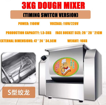 110V 220V Electric Mixer Commercial Active Noodle Making Machine Stuffing Machine Stainless Steel Mixing Kneading Machine