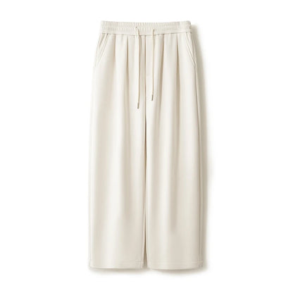 100% Merino Wool Men's Wide Leg Trousers Warm Soft Solid Color Auutumn Winter Casual Fashion Versatile Thickened Pant Men's Pant