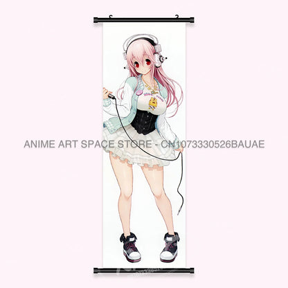 Video game Wall Artwork Canvas Scrolls Picture Anime Movie Role Poster Hanging Painting Print Home Decoration For SUPER SONICO