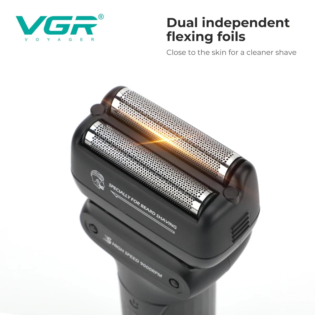 VGR Electric Shaver Professional Shaving Machine 9000 RPM Beard Trimmer LED Display Reciprocating Shaving Machine for Men V-368