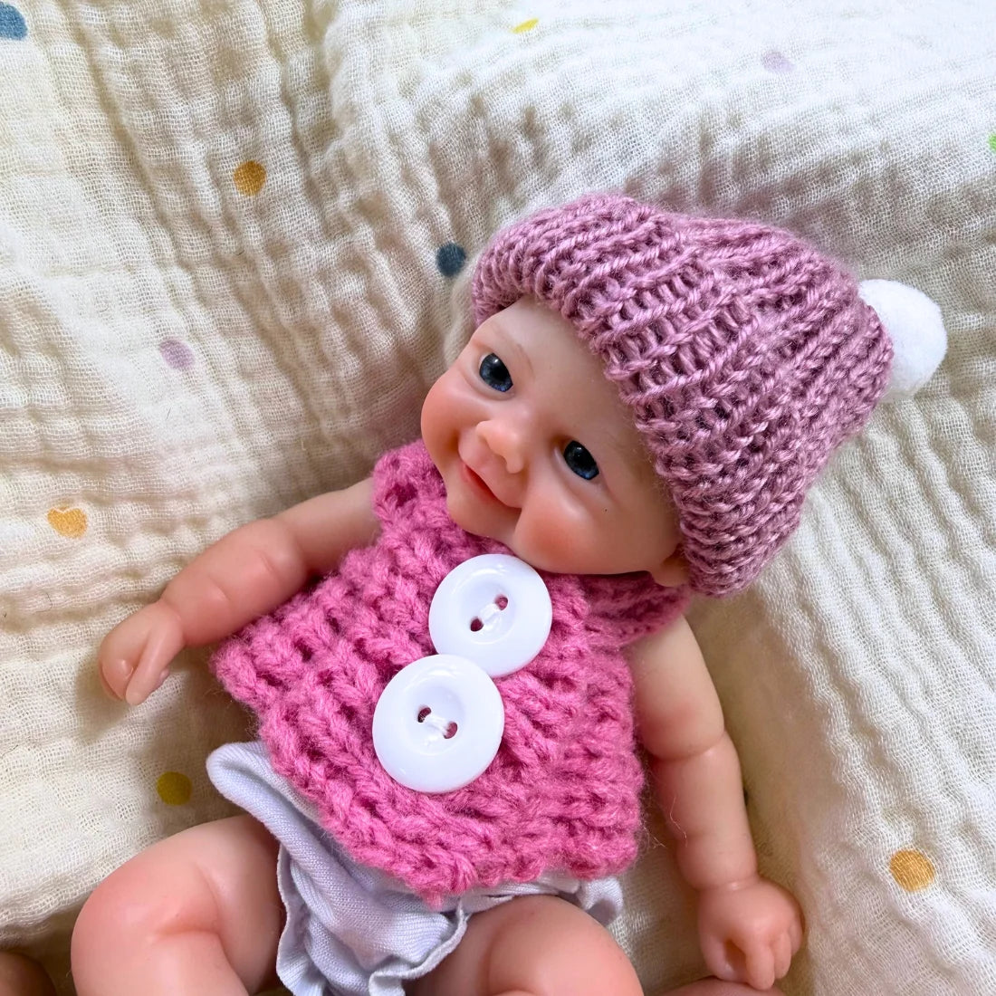 Many Options 6 Inch Chubby Vivienne Silicone Reborn Baby Doll 15CM Palm Mini Full Squishy Soft and elastic Solid Silicone Doll