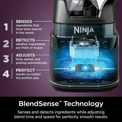 Ninja R-TB401 Detect Kitchen System Power Blender Plus Processor Pro with BlendSense Technology, Black - Certified Refurbished