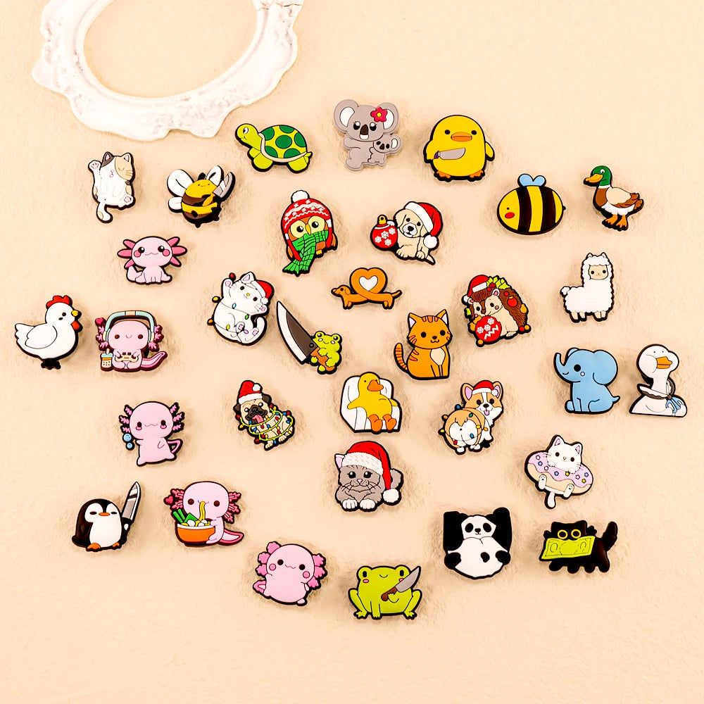 20/50/100pcs PVC Random Cartoon Shoe Charms Classic Cartoon Animal Shoe Decorations Accessories Pins for Women Men Kids Charms