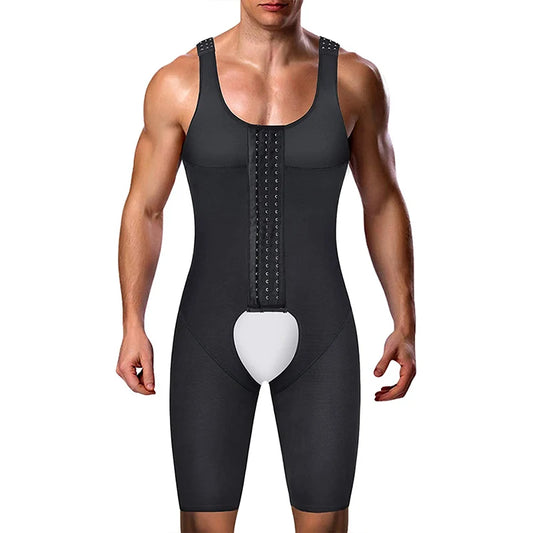 Premium Compression Shapewear for Men Slimming Bodysuit Waist Trainer Butt Lifter Thigh Trimmer Underwear Full Body Shaper Belt