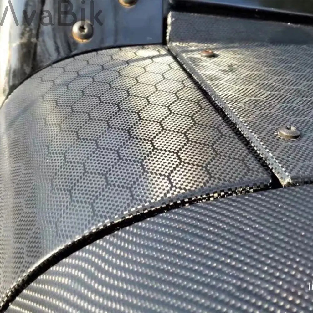 Retail Hexagonal Honeycomb Carbon Fiber Black Football Pattern Sticker Vinyl Car Wrap Foil Self Adhesive with Air Bubble Free