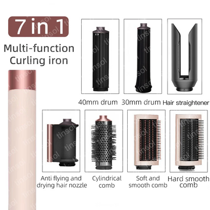 7-in-1 Hair Dryer, 110,000 RPM High-Speed Hair Care Ionic Hair Dryer, Quick Drying, Multi-Function Curling Iron Set