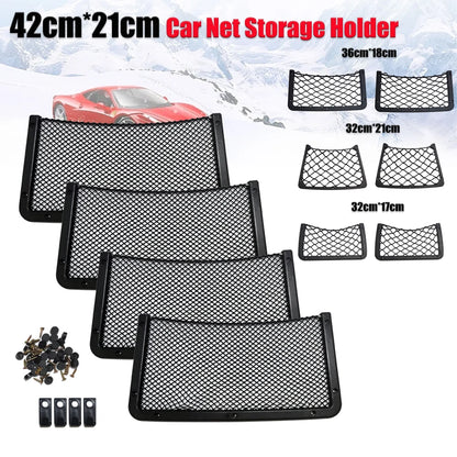Black Multi Size Car Organizer Net Pocket Car Net Bag Phone Holder Rack Storage Mesh For Car Caravan Motorhome 42x21cm 36x18cm