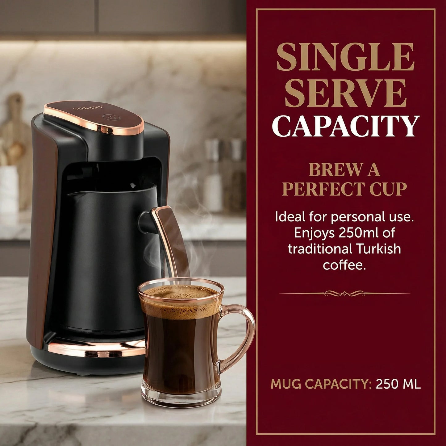 220V 110V Household Electric Coffee Pot Tea Office Coffee Maker 250ML Single Cup Turkish Coffee Machine