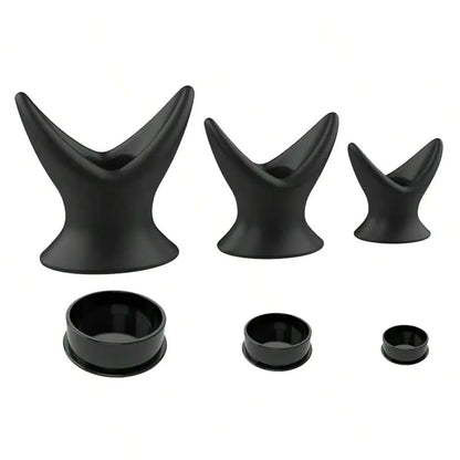 Soft Silicone Hollow Anal Plug, Stretchy Open Tunnel Butt Plug Dilator for Anal Training Stretching Enema Play, Comfortable Base