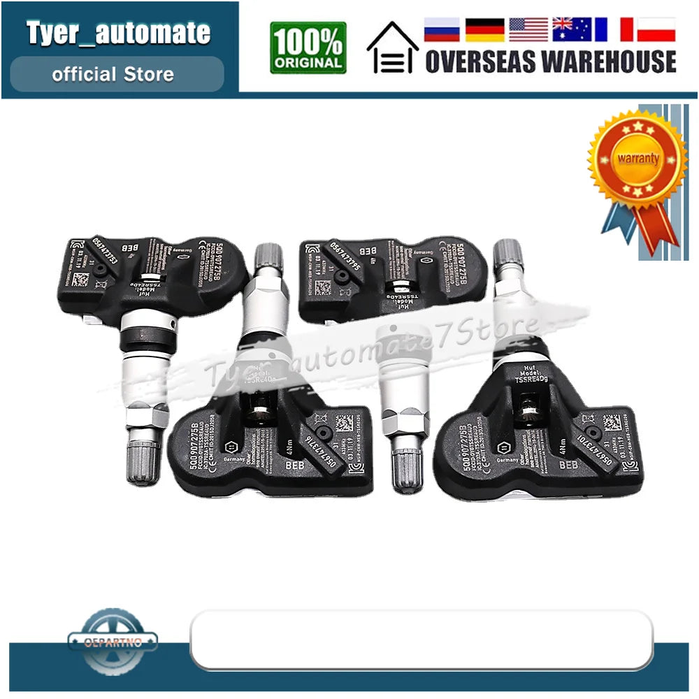 4PCS Tire Pressure Sensor Monitoring System TPMS 5Q0907275B For Audi RS3 Bentley Bentayga Porche Volkswagen Beetle Golf Eos