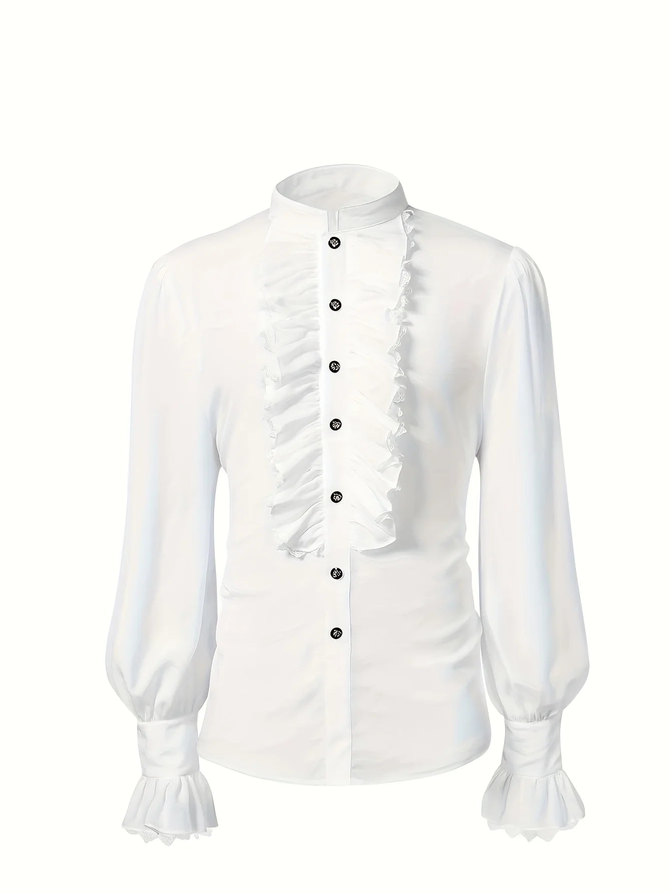 2026 Medieval New Ball Dress Shirt with Ruffled White Shirt for Men